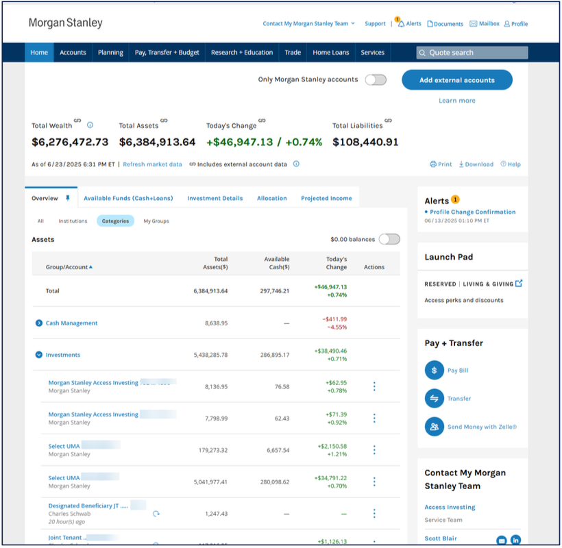 Morgan Stanley Interface Screenshot