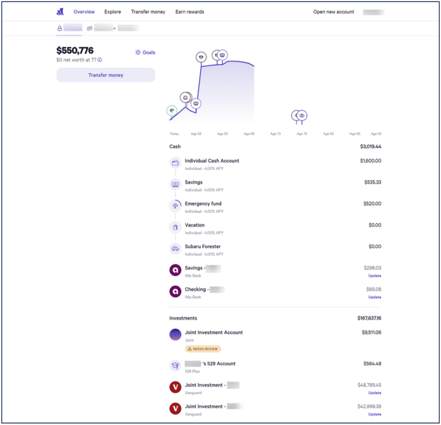 Wealthfront Interface Screenshot